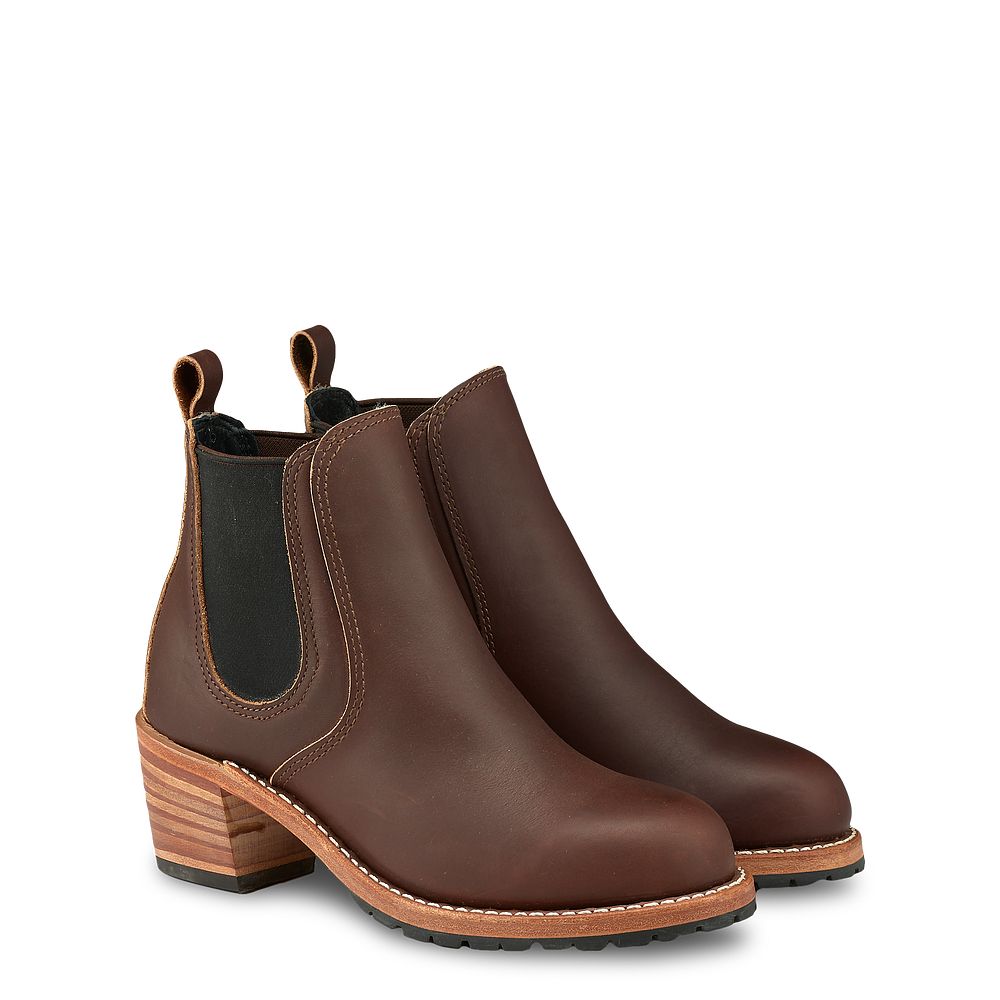 Harriet | - Mahogany - Women\'s Heeled Boots in Mahogany Oro-iginal Leather