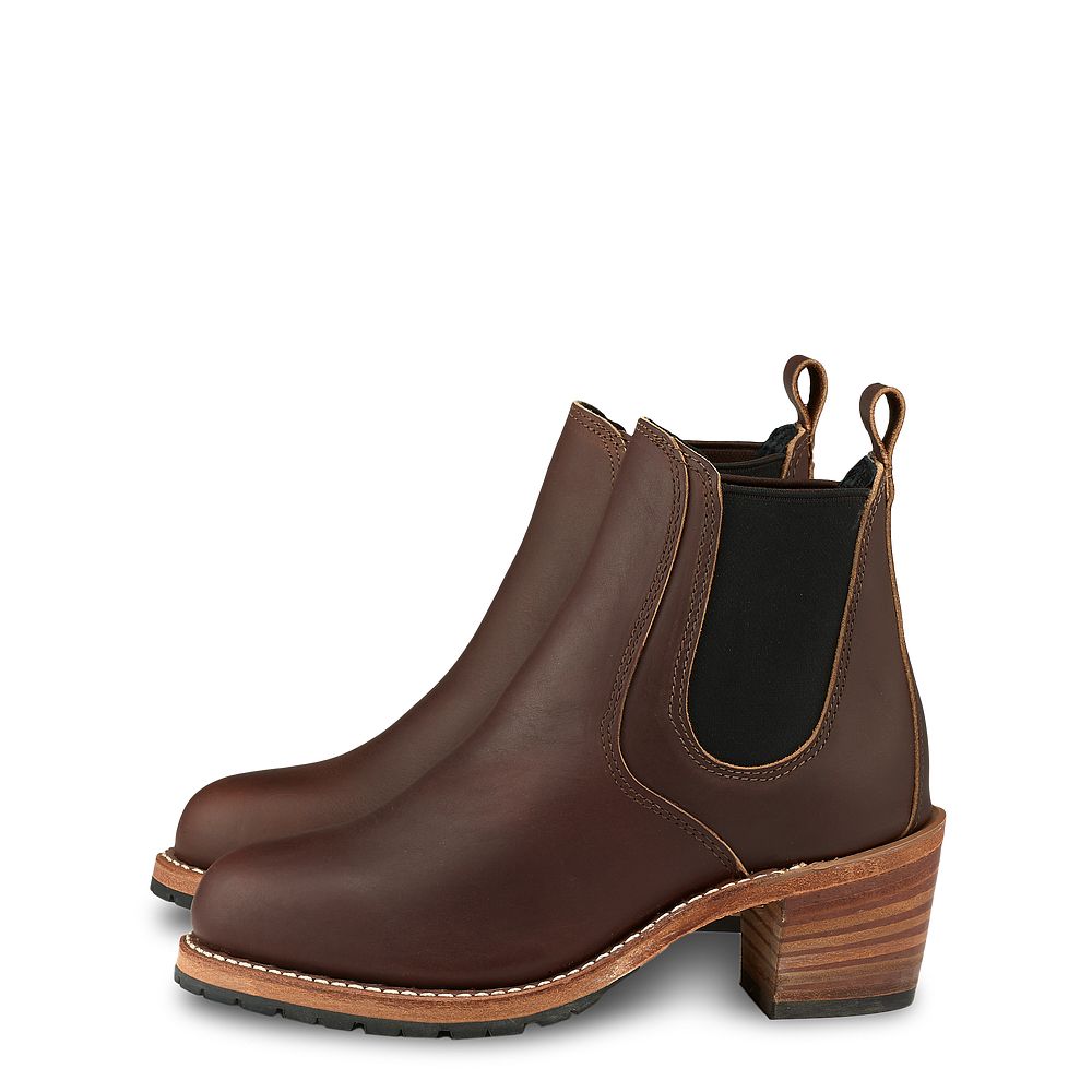 Harriet | - Mahogany - Women\'s Heeled Boots in Mahogany Oro-iginal Leather