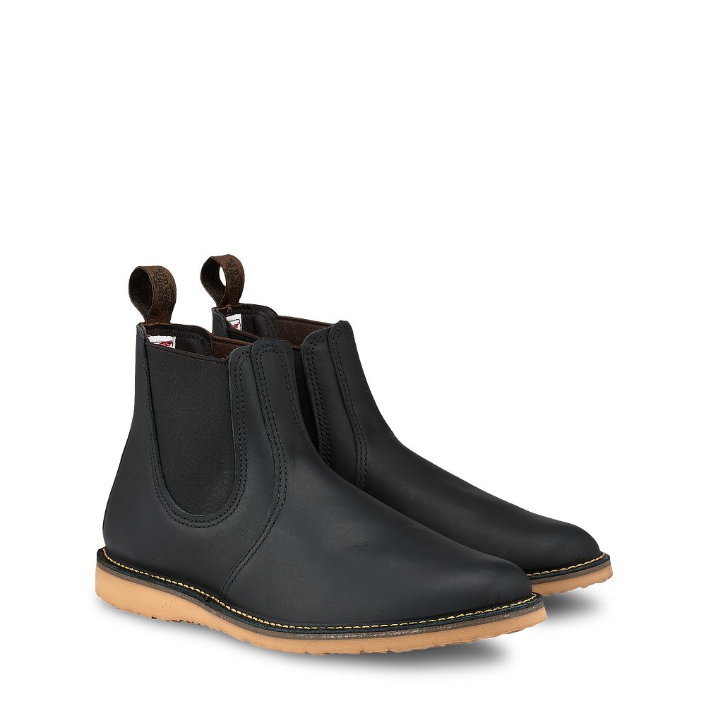 Weekender Chelsea | - Black - Men\'s 6-Inch Boots in Black Harness Leather