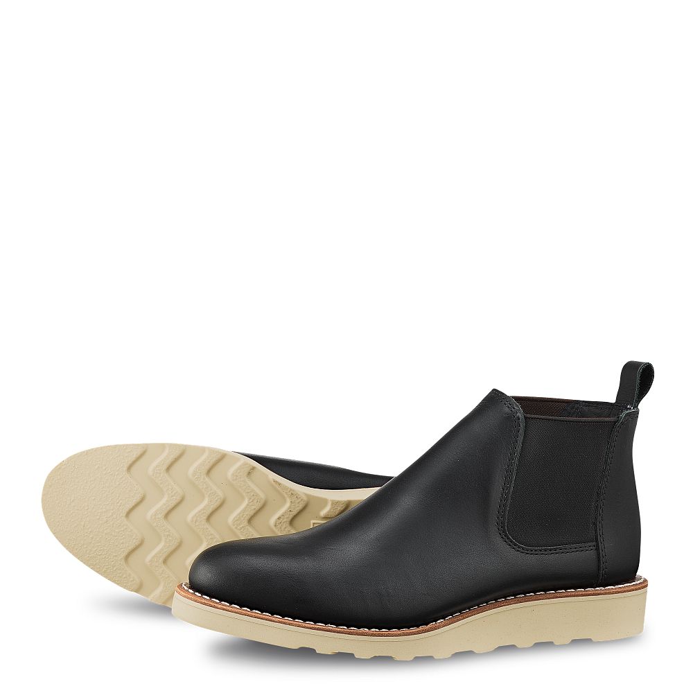 Classic Chelsea | - Black - Women's Short Boots in Black Boundary Leather