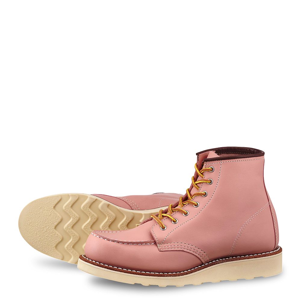 6-inch Classic Moc - Rose - Women's Short Boots in Rose Boundary Leather
