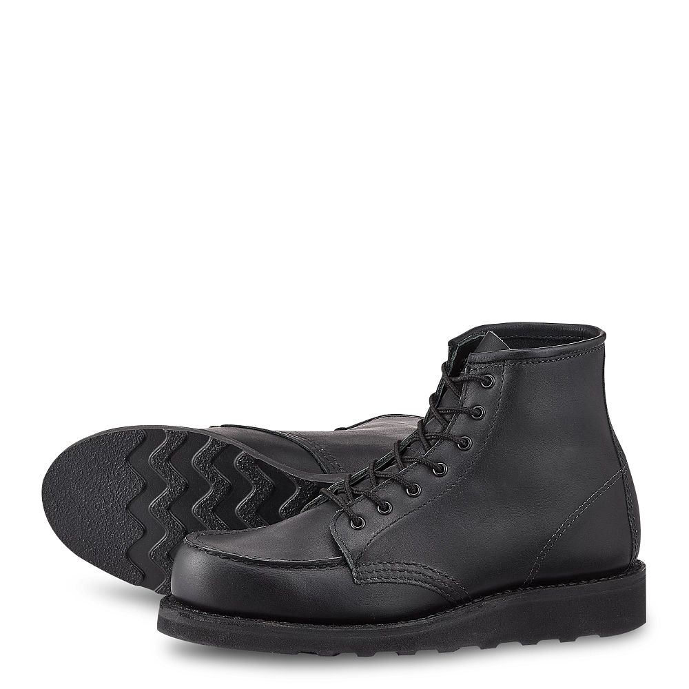 6-inch Classic Moc | - Black - Women's Short Boots in Black Boundary Leather